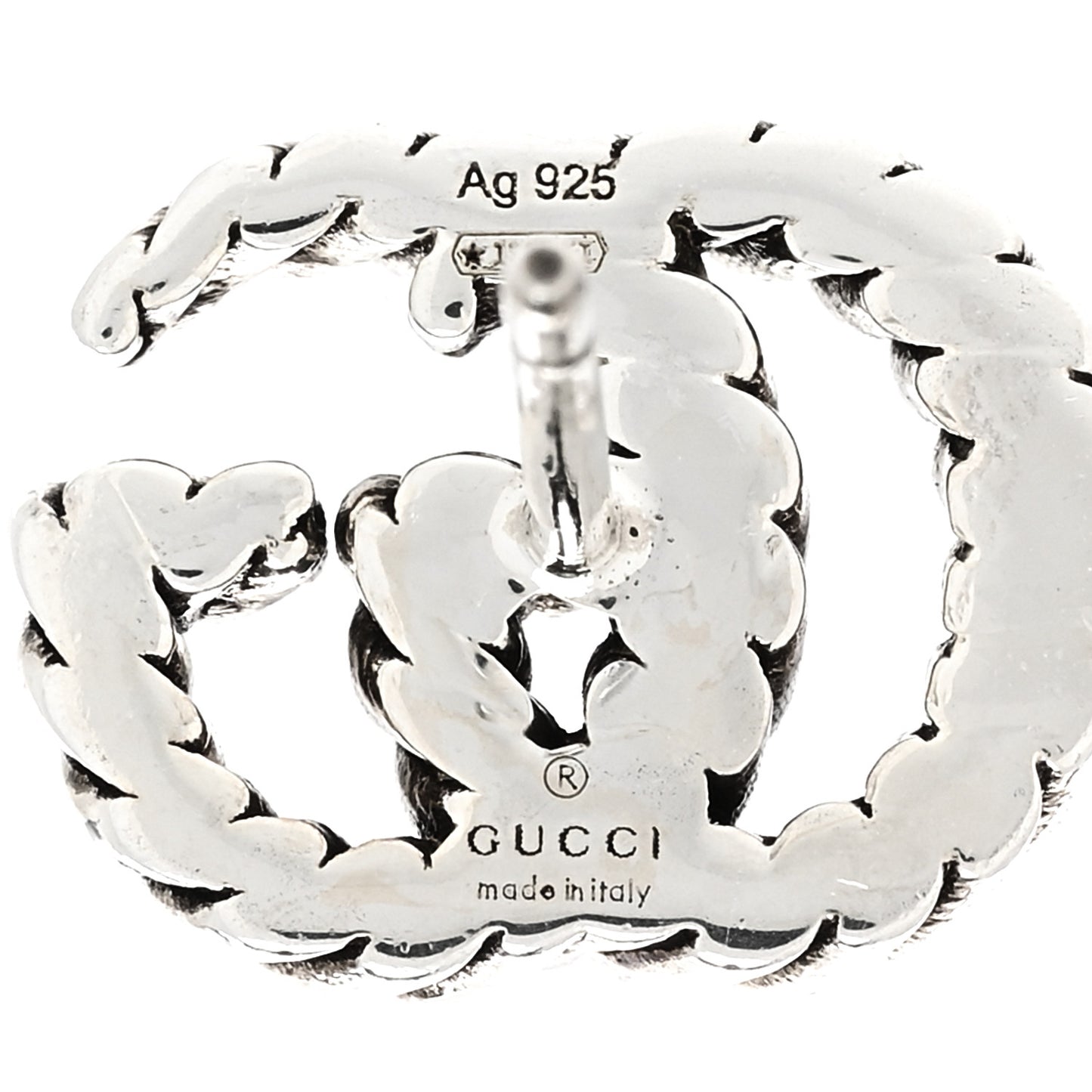Sterling Silver Torchon Double G Earrings