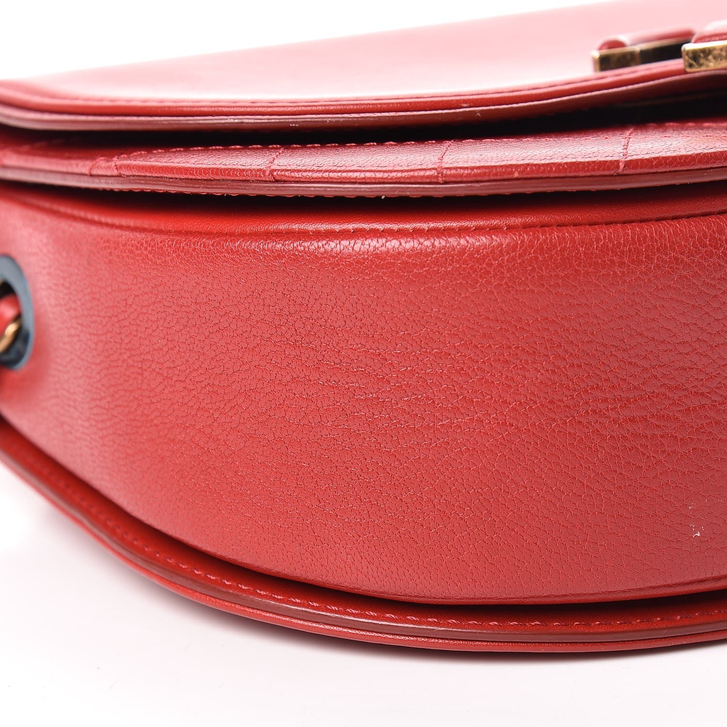 Chanel Shiny Calfskin Goatskin Quilted Small Coco Curve Messenger Flap Red 9 of 15