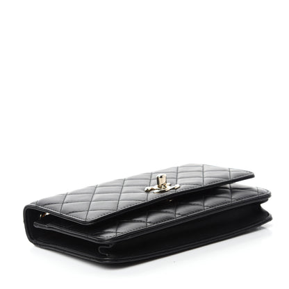 Chanel Lambskin Quilted Trendy CC Wallet On Chain WOC Black 4 of 13