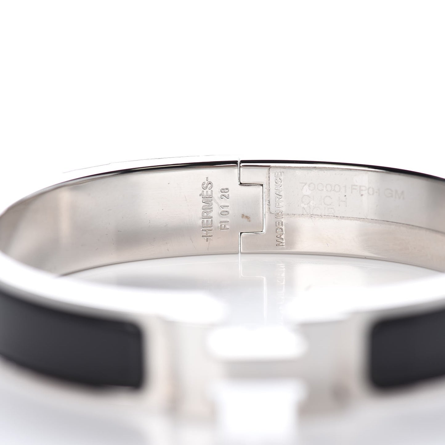 Enamel Narrow Clic Clac H Bracelet GM Black