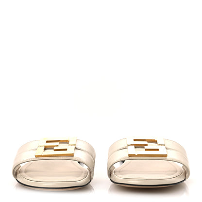 Fendi Vitello Cuoio FFold Flat Slide Sandals 39 Off-White 3 of 10