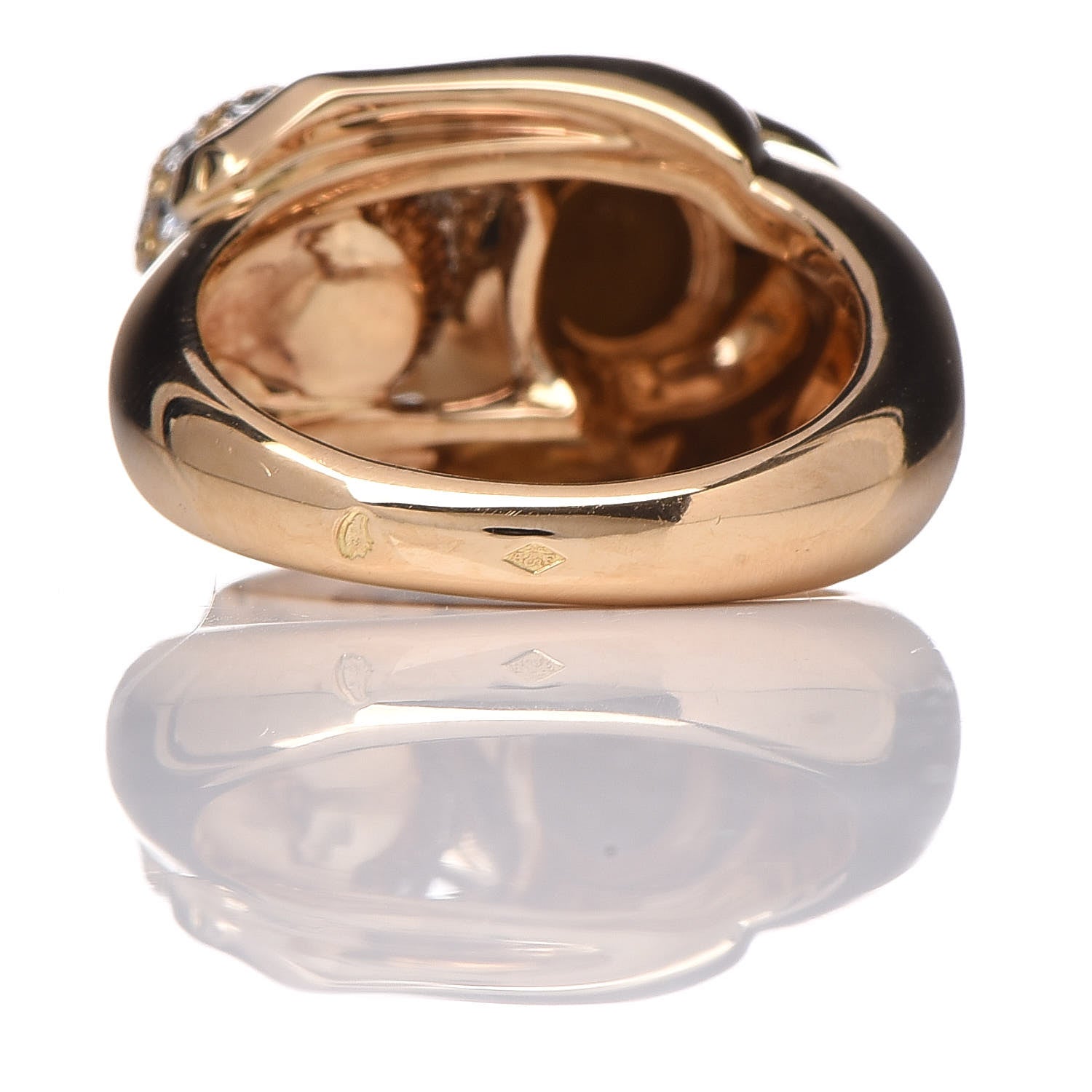 Cartier 18K Yellow Gold Diamond Onyx Emerald Panthère De Ring 53 6.25 8 of 12
