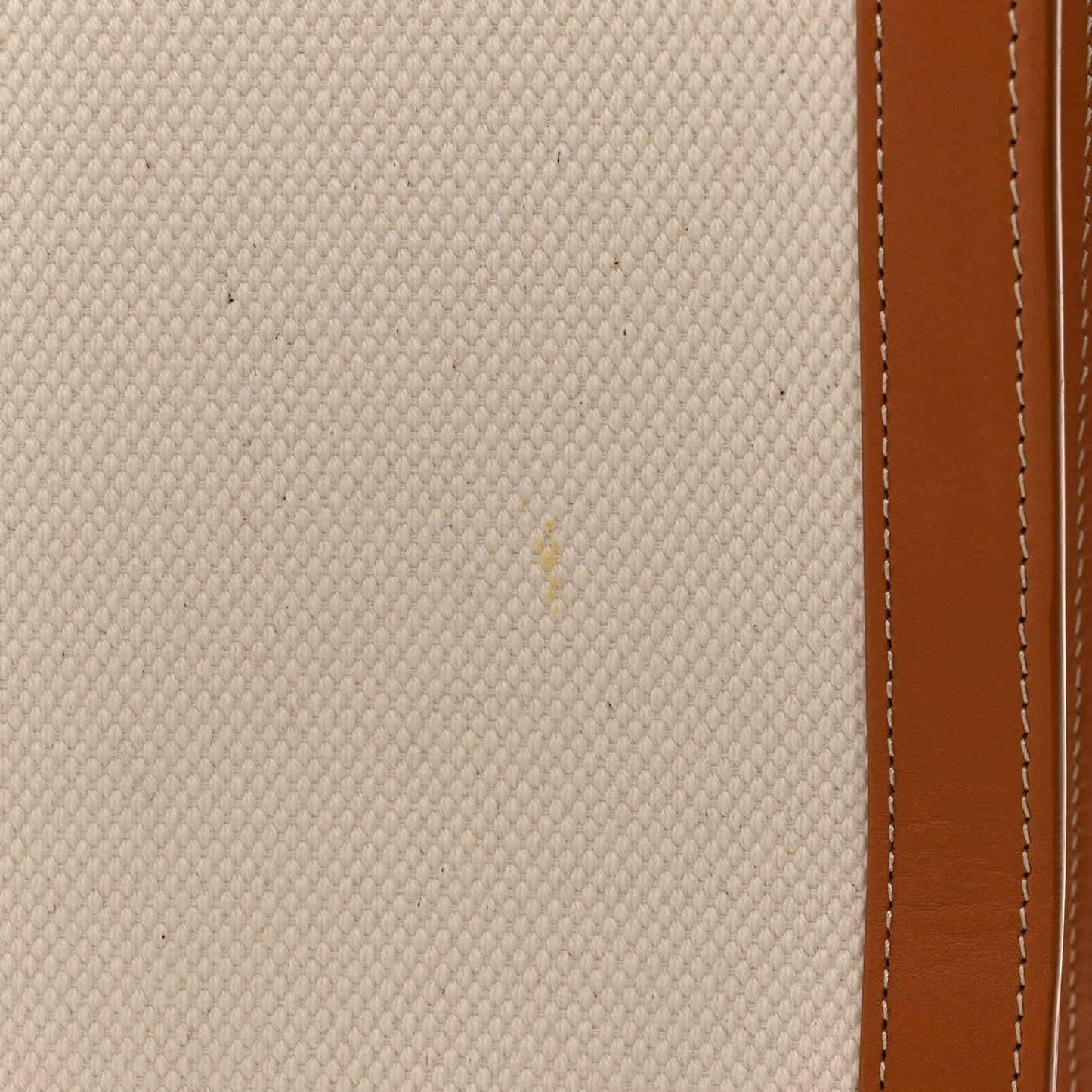 Canvas Calfskin Logo Print Vertical Cabas Natural Tan