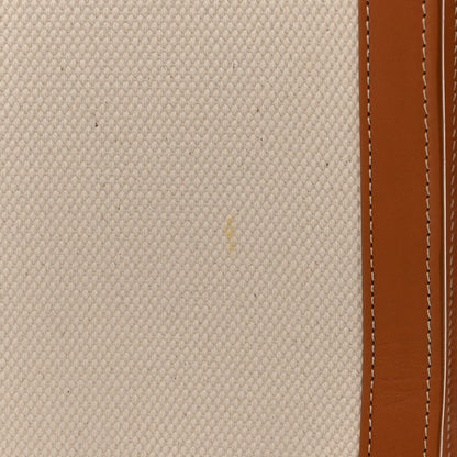 Celine Canvas Calfskin Logo Print Vertical Cabas Natural Tan 10 of 10