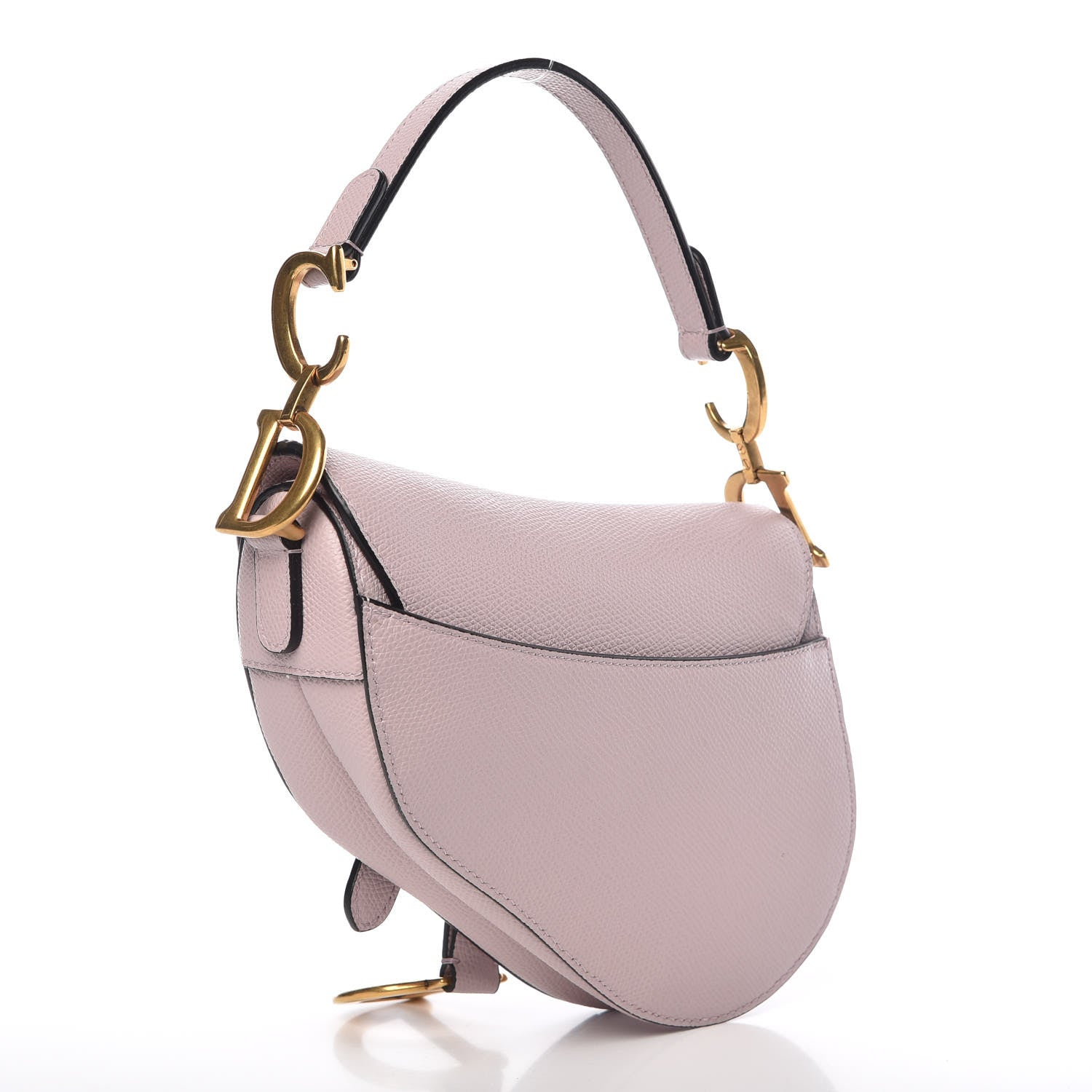 Christian Dior Grained Calfskin Mini Saddle Bag Light Pink 3 of 9