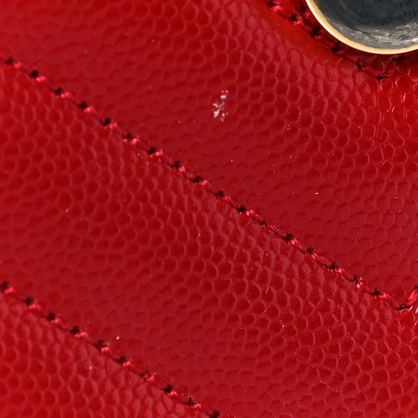 Grain De Poudre Matelasse Chevron Large Monogram Satchel Lipstick Red