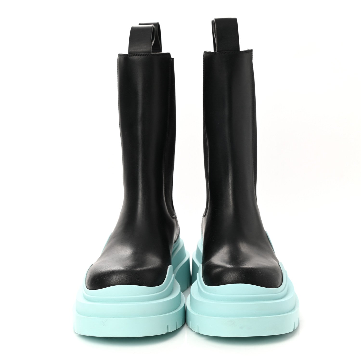 Bottega Veneta Calfskin The Tire Chelsea Boots 36 Black Pale Blue 2 of 7