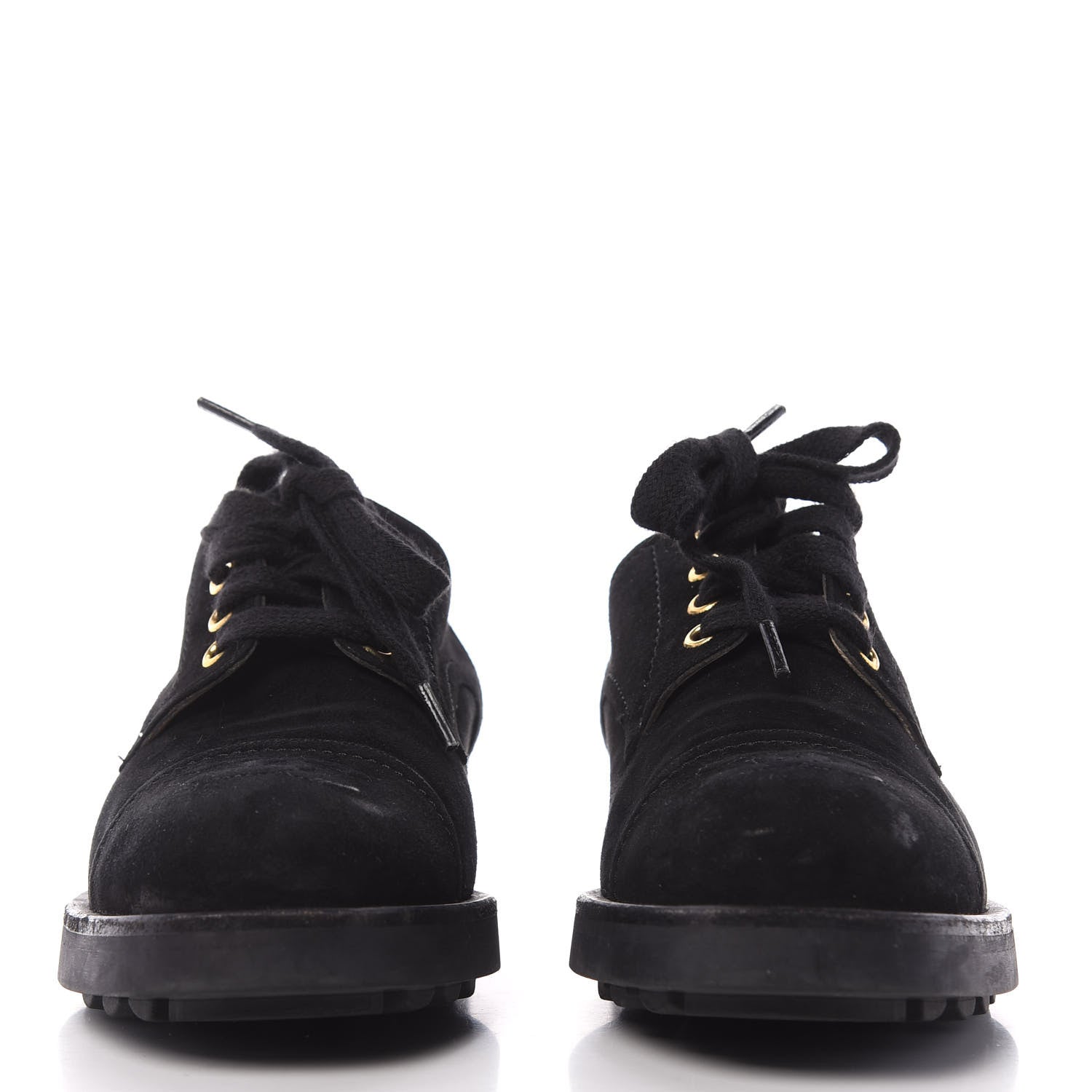 Chanel Suede CC Lace Up Oxford 39.5 Black 2 of 10