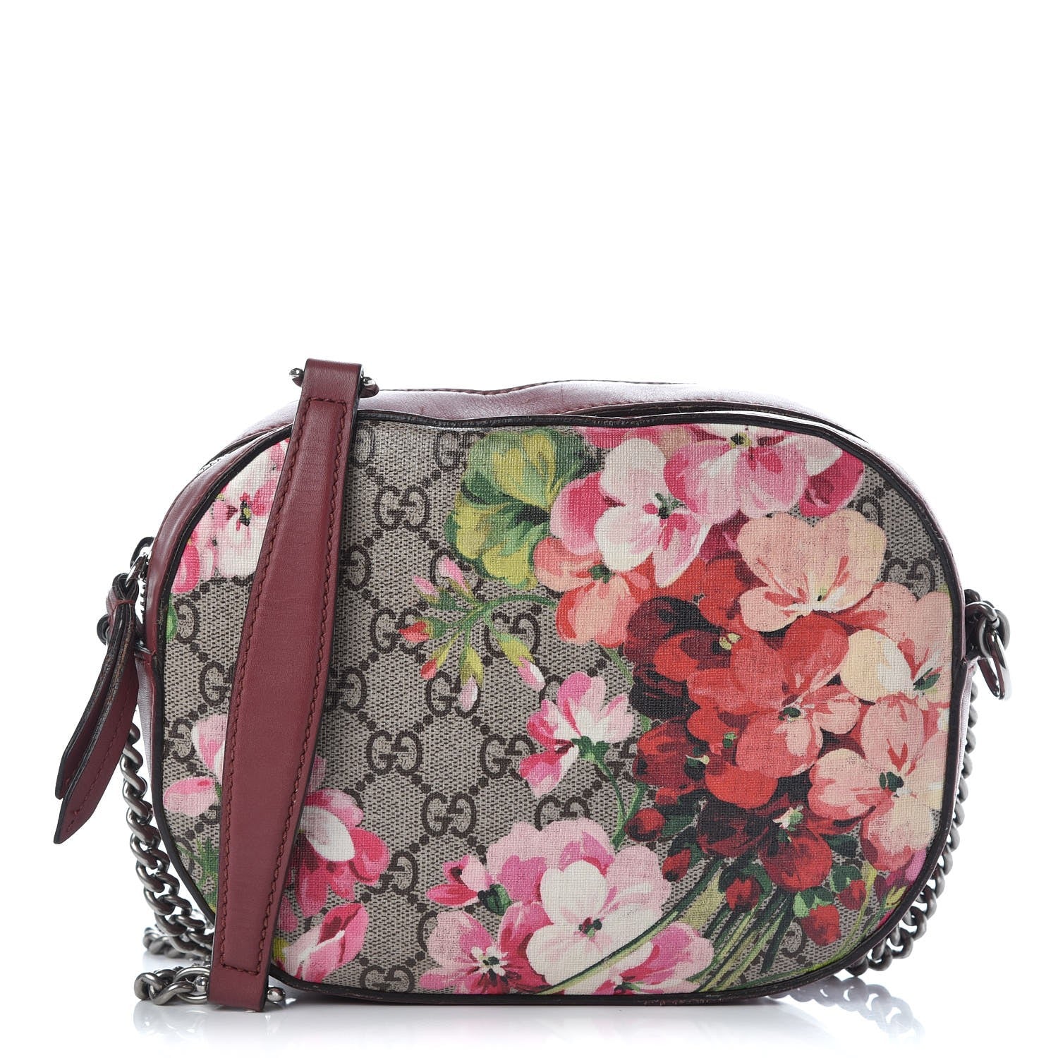Gucci GG Supreme Monogram Blooms Mini Chain Shoulder Bag Beige Multicolor Dry Rose 1 of 10
