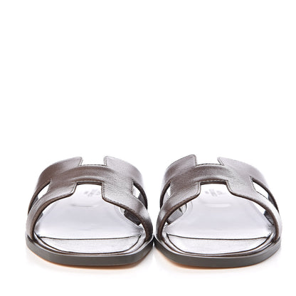 Hermes Goatskin Oran Sandals 41 Gris Galet 2 of 10