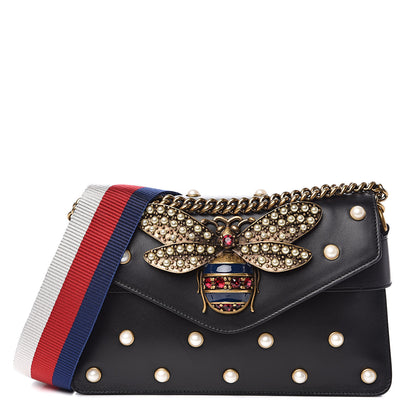 Gucci Nappa Pearl Studded Mini Queen Margaret Broadway Shoulder Bag Black 1 of 13