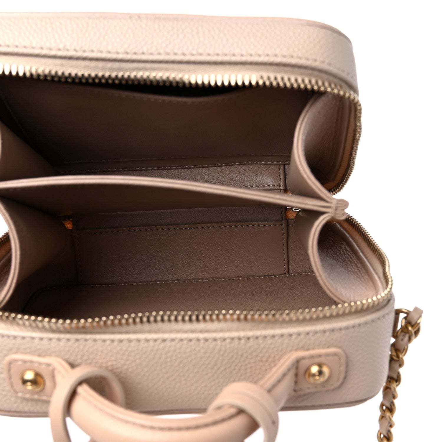 Chanel Caviar Quilted Small CC Filigree Vanity Case Beige 6 of 10
