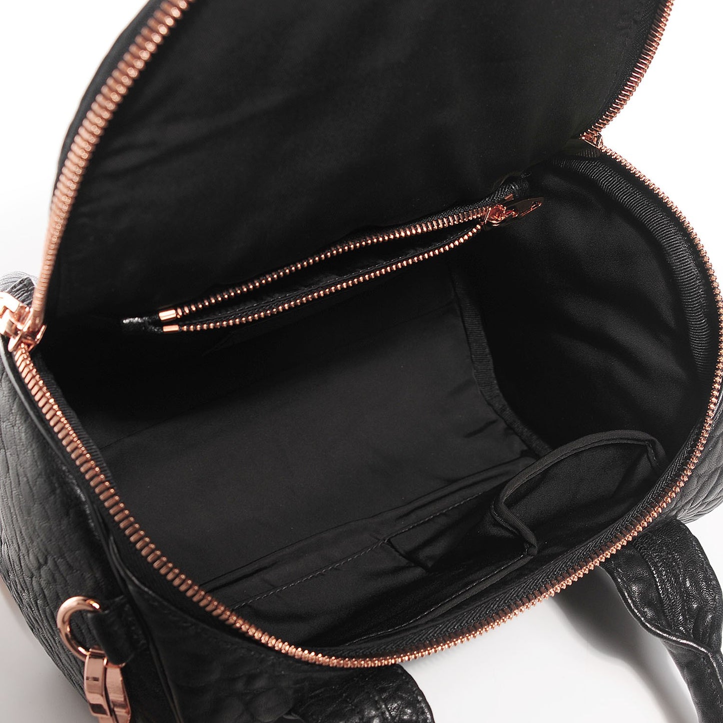 Pebbled Lambskin Rockie Black Rose Gold Hardware