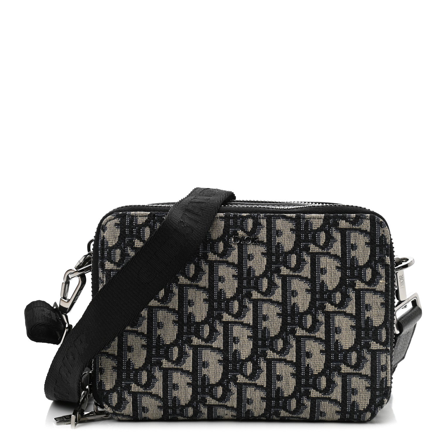 Christian Dior Oblique Pouch Beige Black 1 of 11