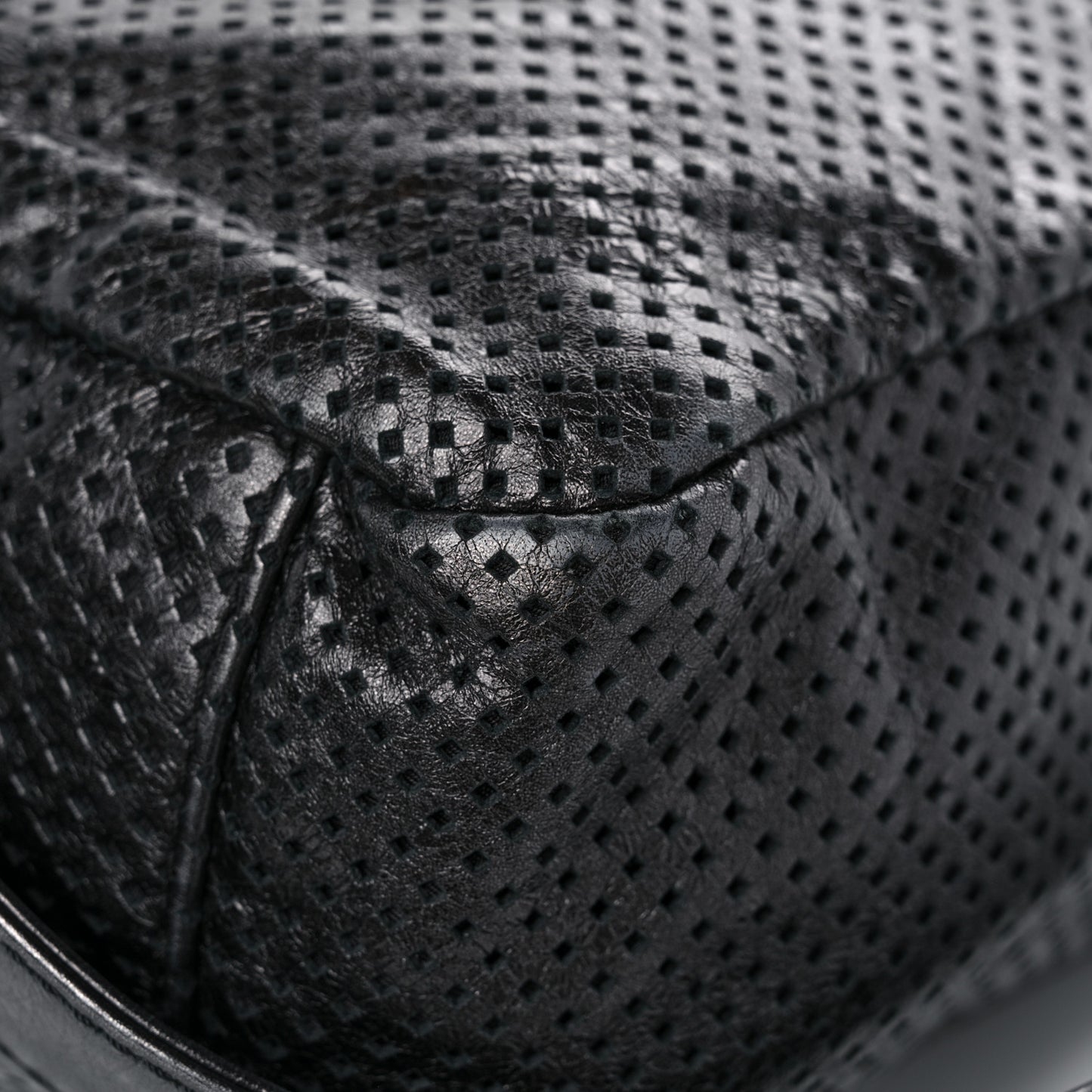 Glazed Calfskin Perforated Medium Rodeo Drive Tote Black