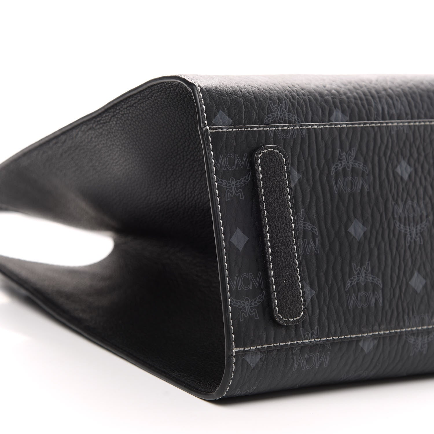 MCM Visetos Medium Yris Shopper Tote Black 7 of 8