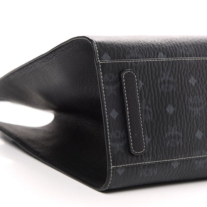 MCM Visetos Medium Yris Shopper Tote Black 7 of 8
