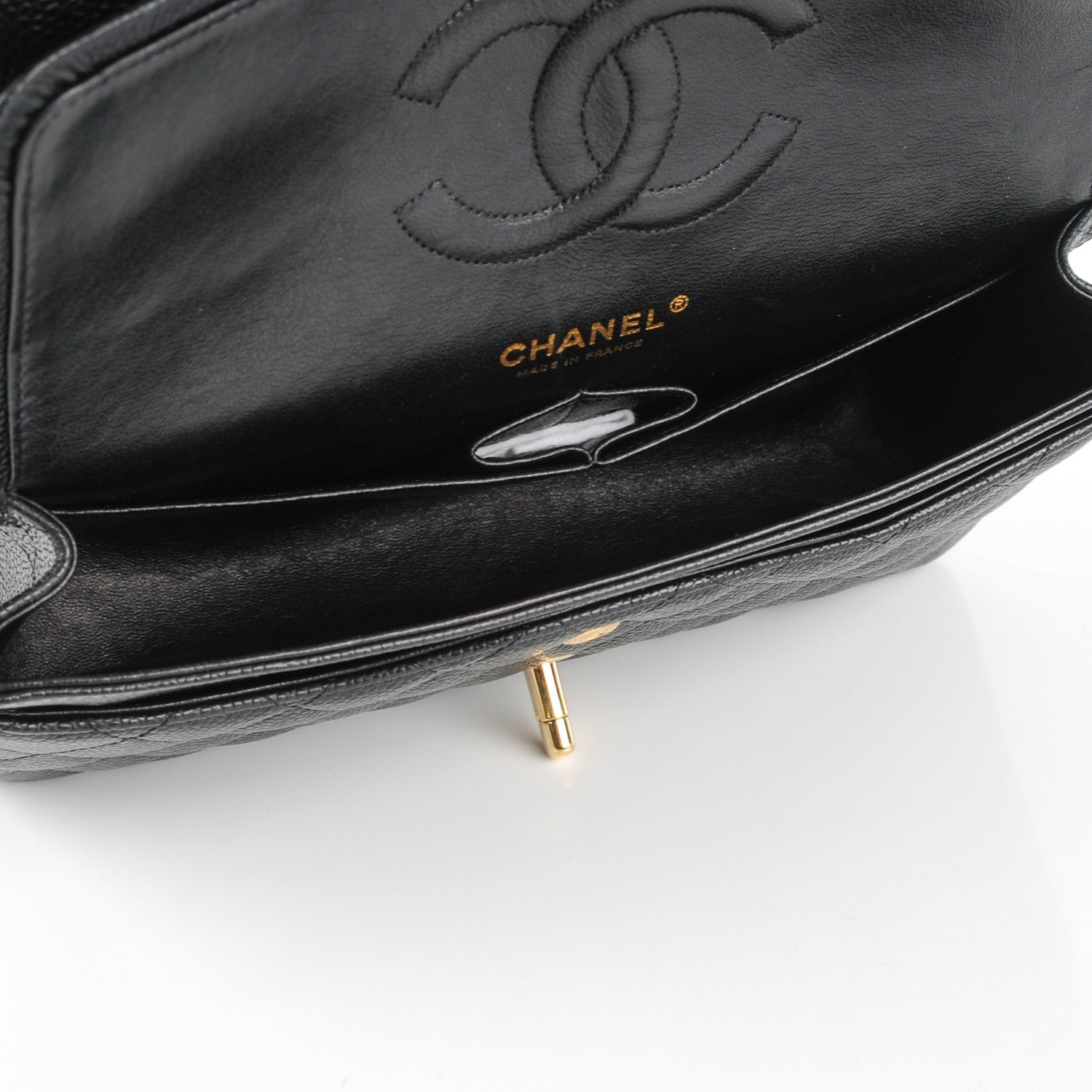 Chanel Caviar Quilted Medium Double Flap Black 7 of 8