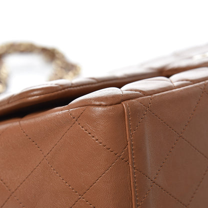 Chanel Lambskin Quilted Maxi Single Flap Dark Beige 12 of 17