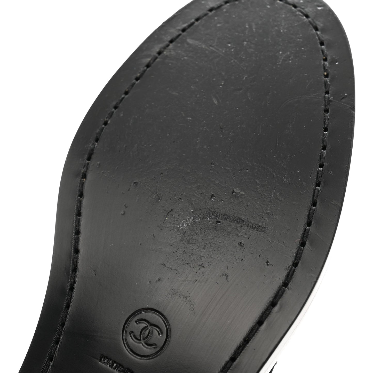Shiny Calfskin Logo Loafers 37.5 Black