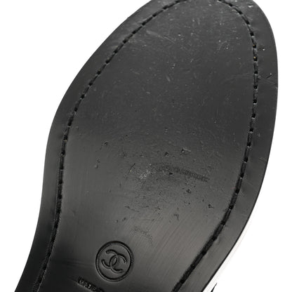 Chanel Shiny Calfskin Logo Loafers 37.5 Black 8 of 10