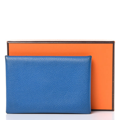Hermes Chevre Mysore Calvi Card Case Bleu Hydra 13 of 13