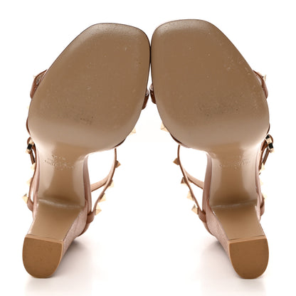 Valentino Garavani Pebbled Calfskin Rockstud Cross Strap 05/105mm Sandals 37.5 Selleria 5 of 8
