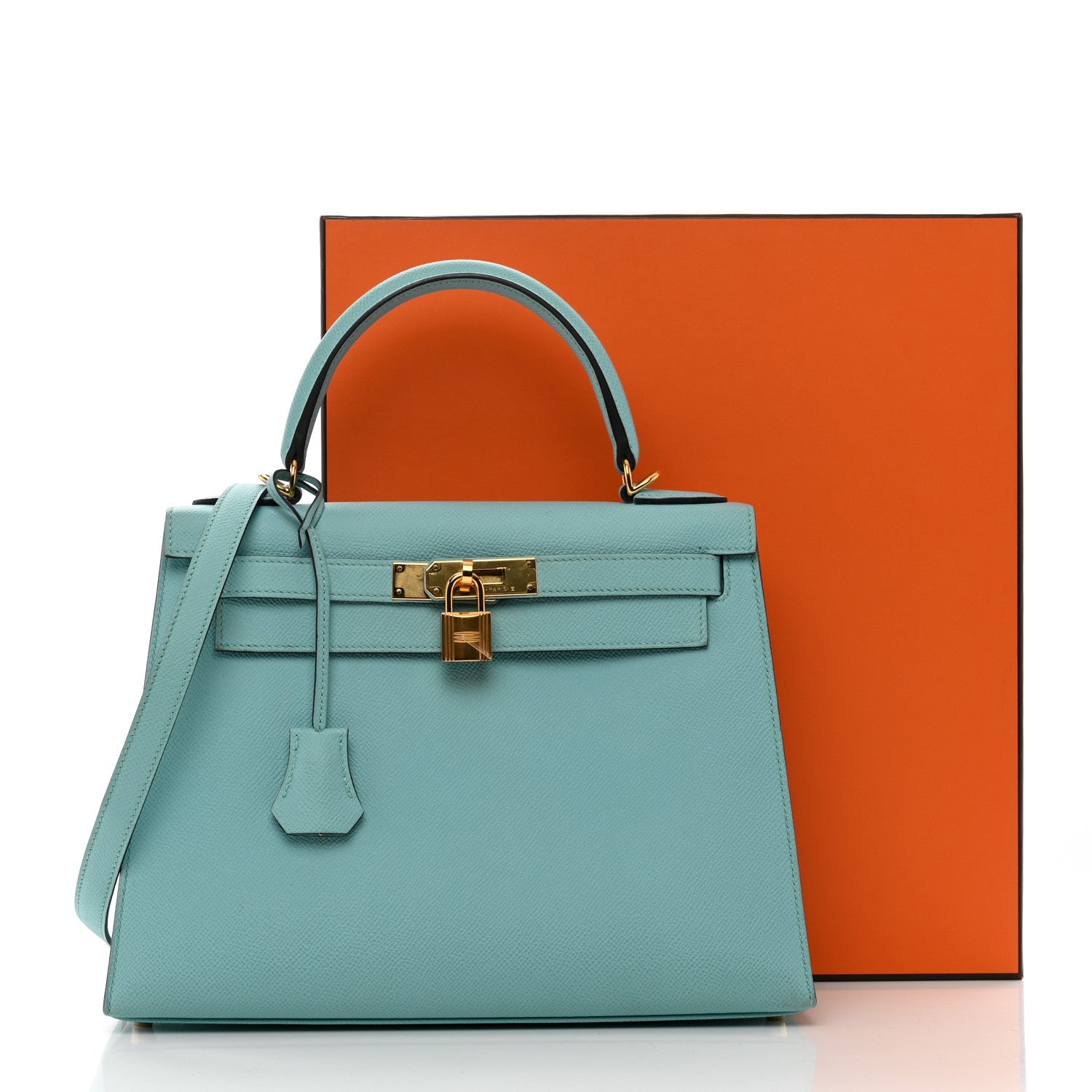 Hermes Epsom Kelly Sellier 28 Bleu Atoll 10 of 10