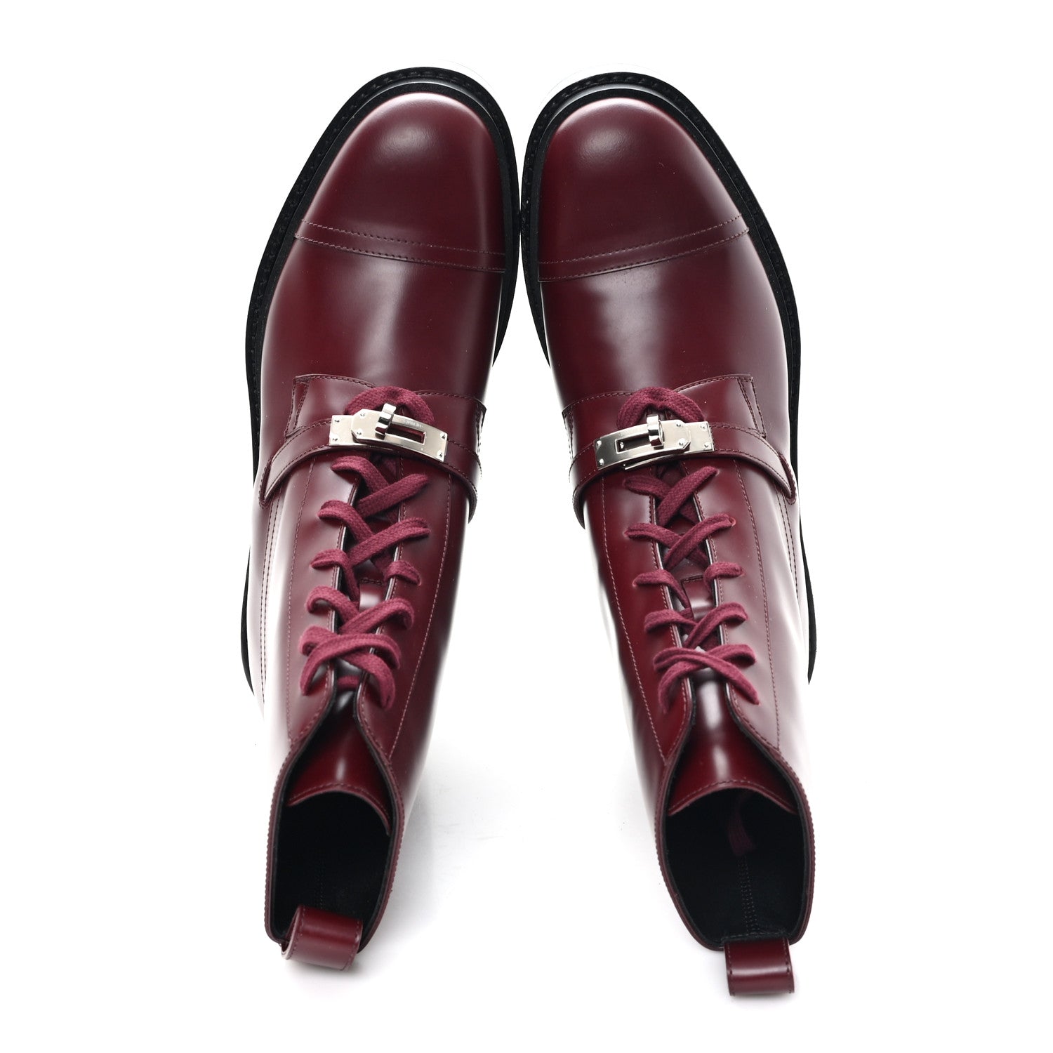 Hermes Glossed Calfskin Funk Ankle Boots 38.5 Rouge H 2 of 8