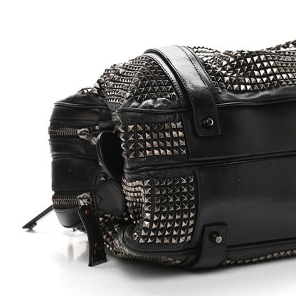 Burberry Prorsum Calfskin Studded Knight Satchel Black 10 of 15