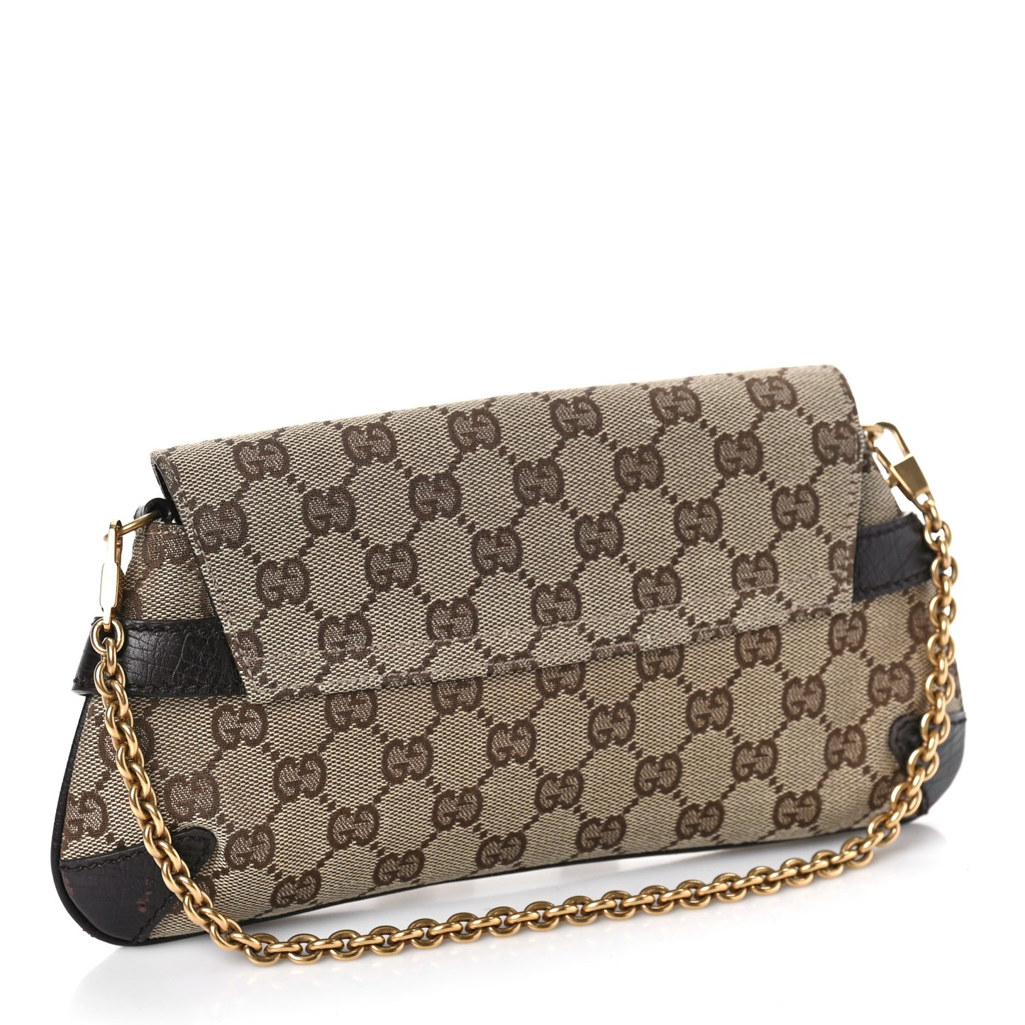 Monogram Horsebit Clutch Dark Brown