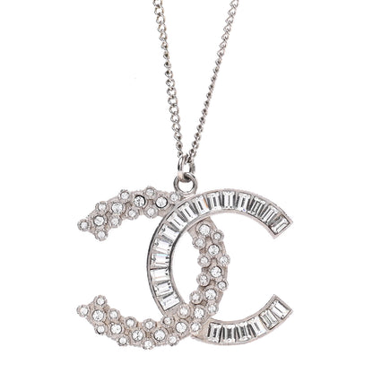 Chanel Baguette Crystal CC Necklace Silver 4 of 7