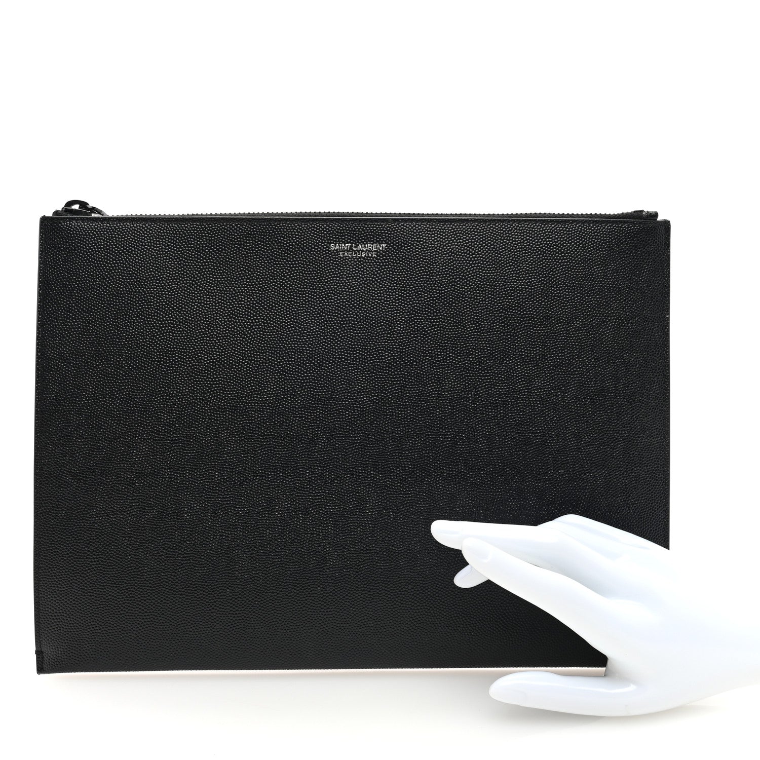 Saint Laurent Grain De Poudre Zipped Tablet Holder Black 2 of 6