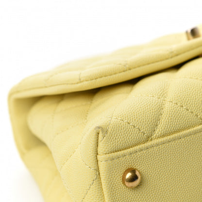 Chanel Caviar Quilted Mini Coco Handle Flap Yellow 8 of 15