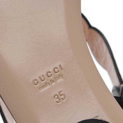 Gucci Nappa Willow Pearl Thong Sandals 35 Black 7 of 8