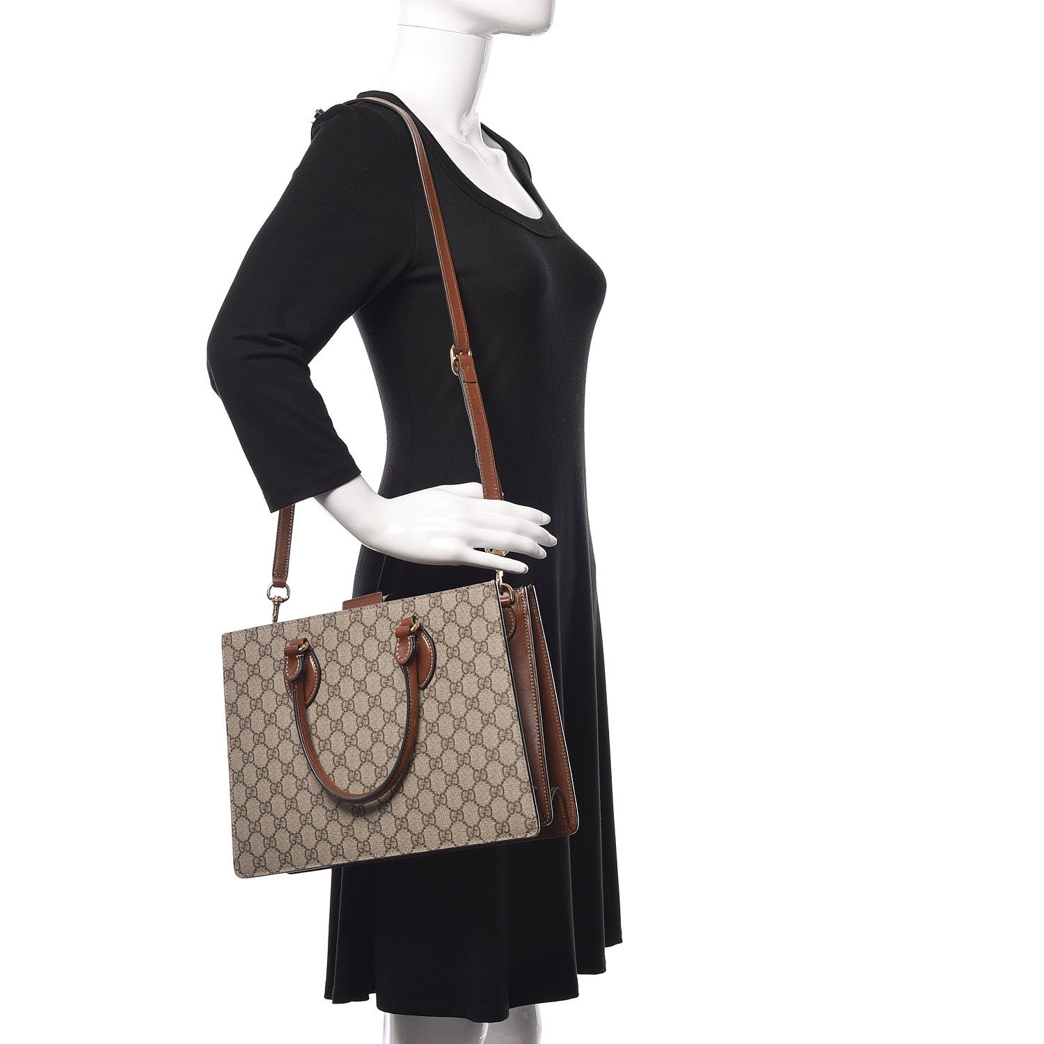 Gucci GG Supreme Monogram Small Top Handle Bag Beige Tuscany 3 of 18