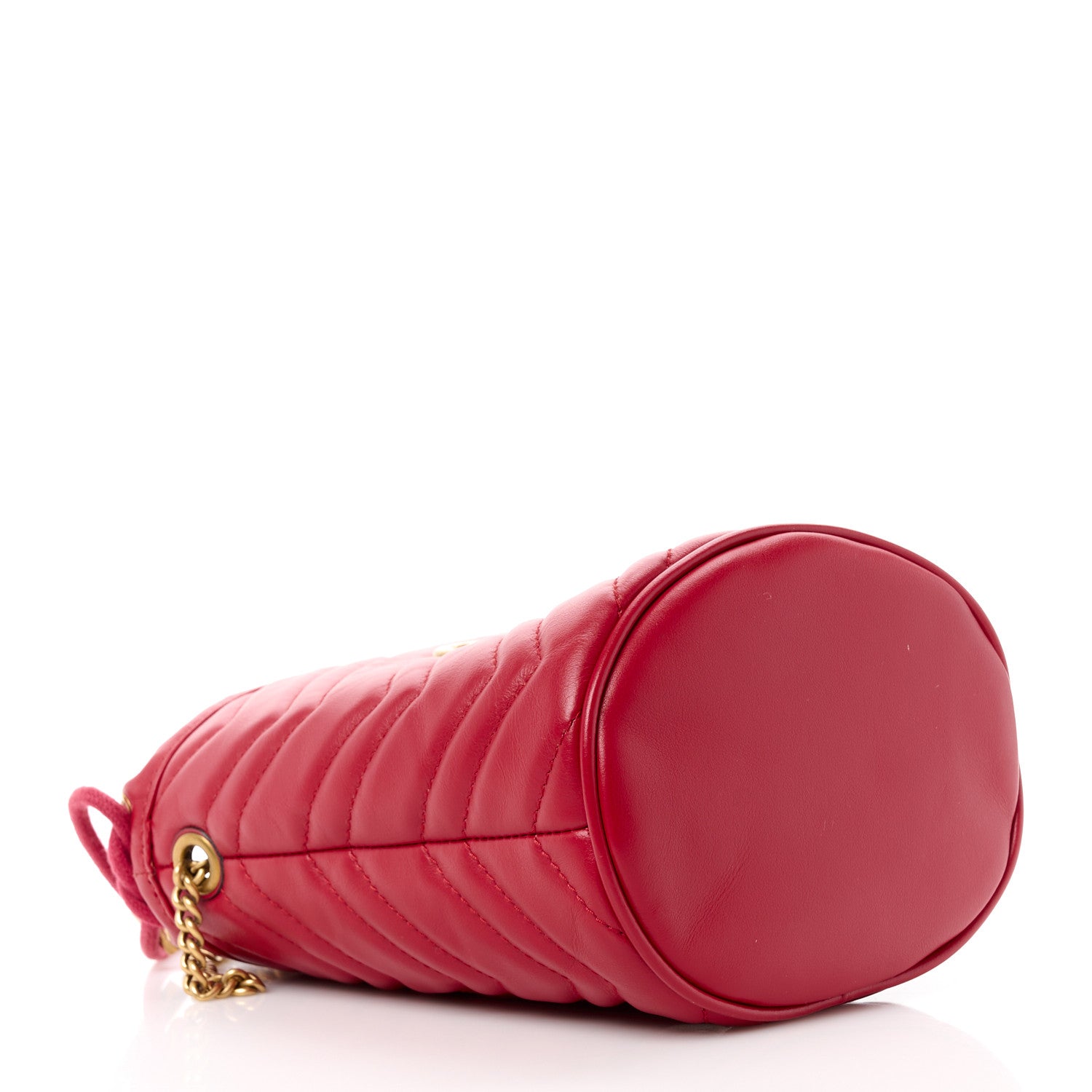 Gucci Calfskin Matelasse Mini GG Marmont 2.0 Bucket Bag Hibiscus Red 4 of 10