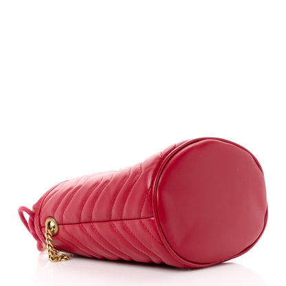 Gucci Calfskin Matelasse Mini GG Marmont 2.0 Bucket Bag Hibiscus Red 4 of 10