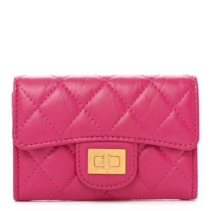 Chanel Aged Calfskin Quilted Reissue Flap Card Holder Fuchsia 1 of 8