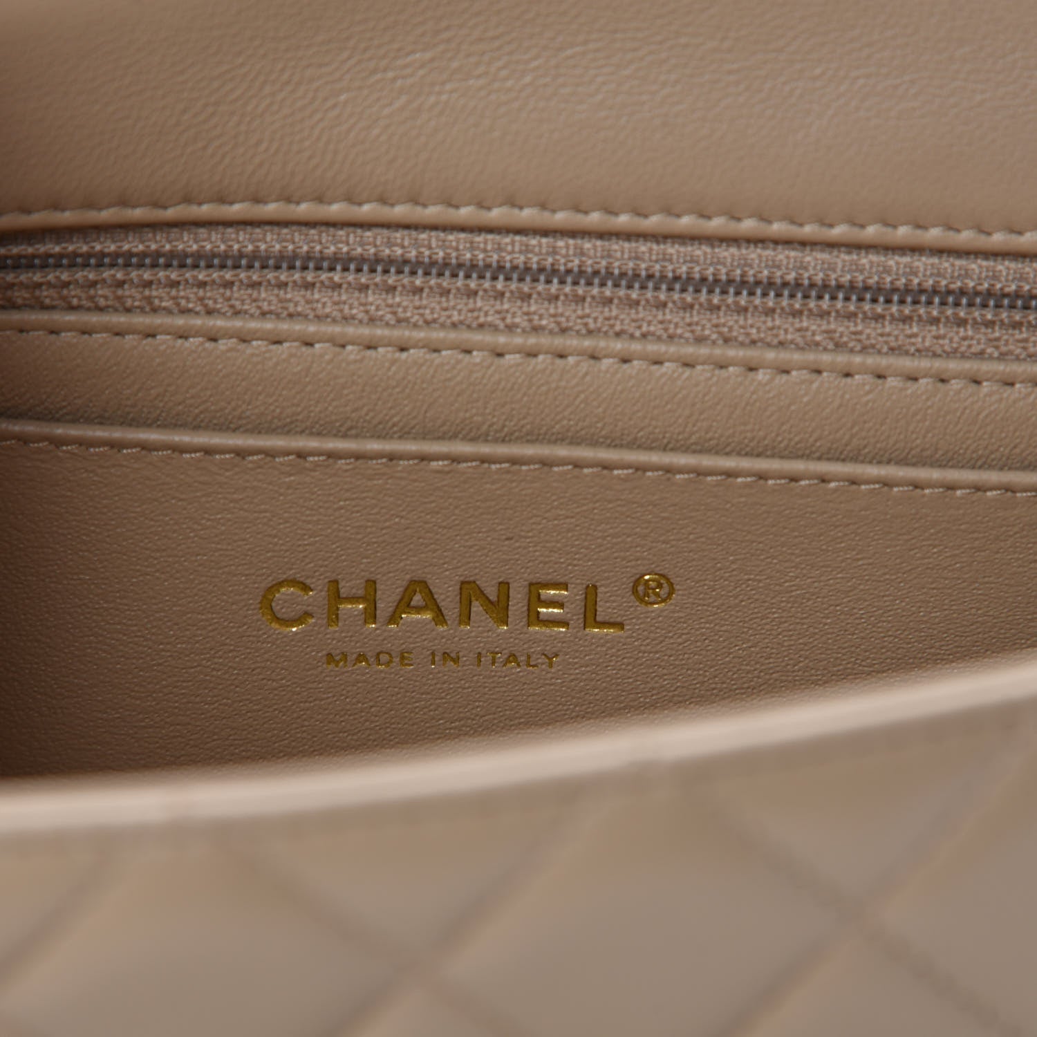 Chanel Lambskin Quilted Mini Rectangular Flap Beige 8 of 10