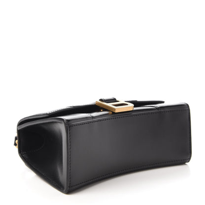 Balenciaga Shiny Box Calfskin Hourglass Top Handle Bag XS Black 4 of 9