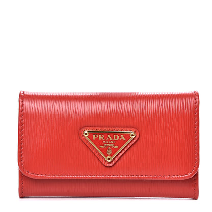 Prada Vitello Move Triangle Logo 6 Key Holder Lacca 1 of 7