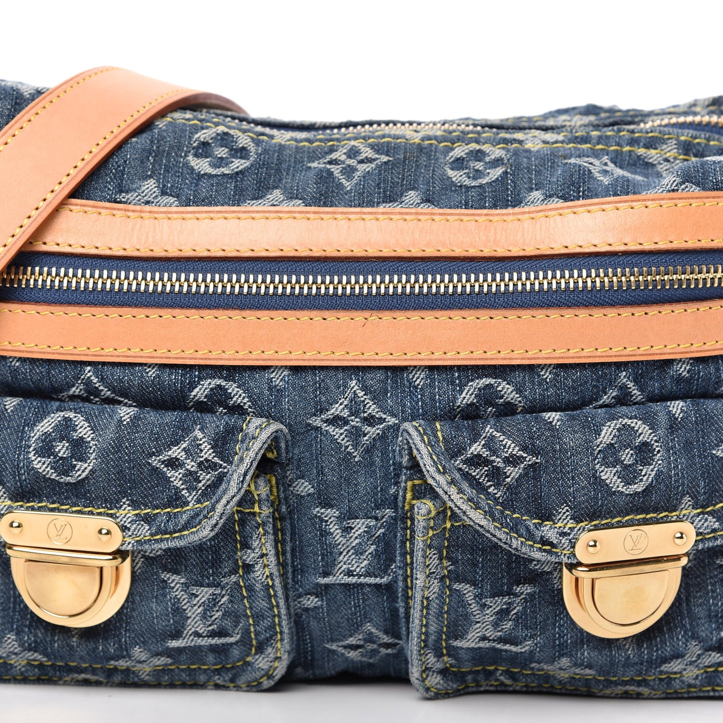 Monogram Denim Baggy PM Blue