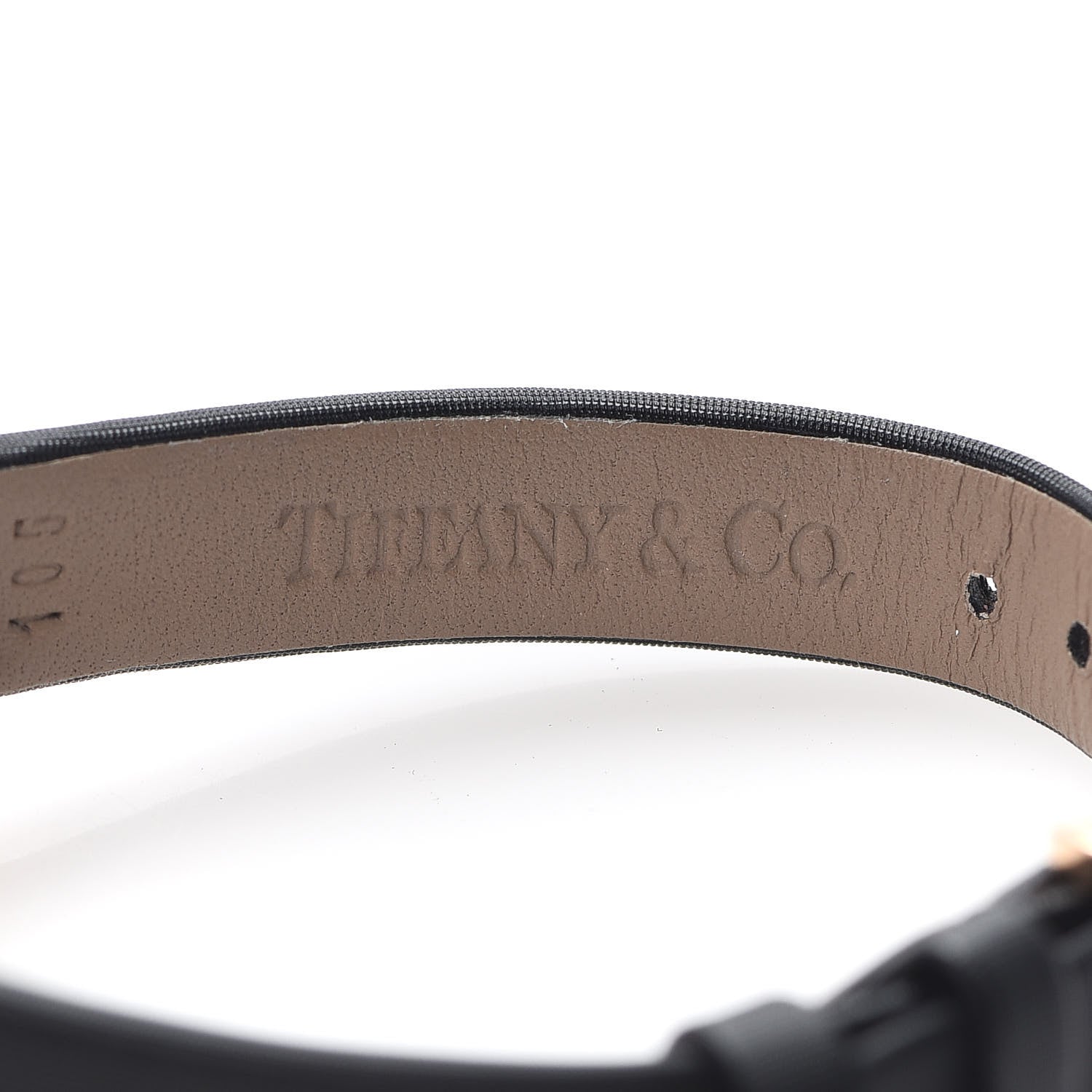 Tiffany 18K Rose Gold Satin Diamond Bezel 21mm 2-Hand Cocktail Quartz Watch Black 5 of 7