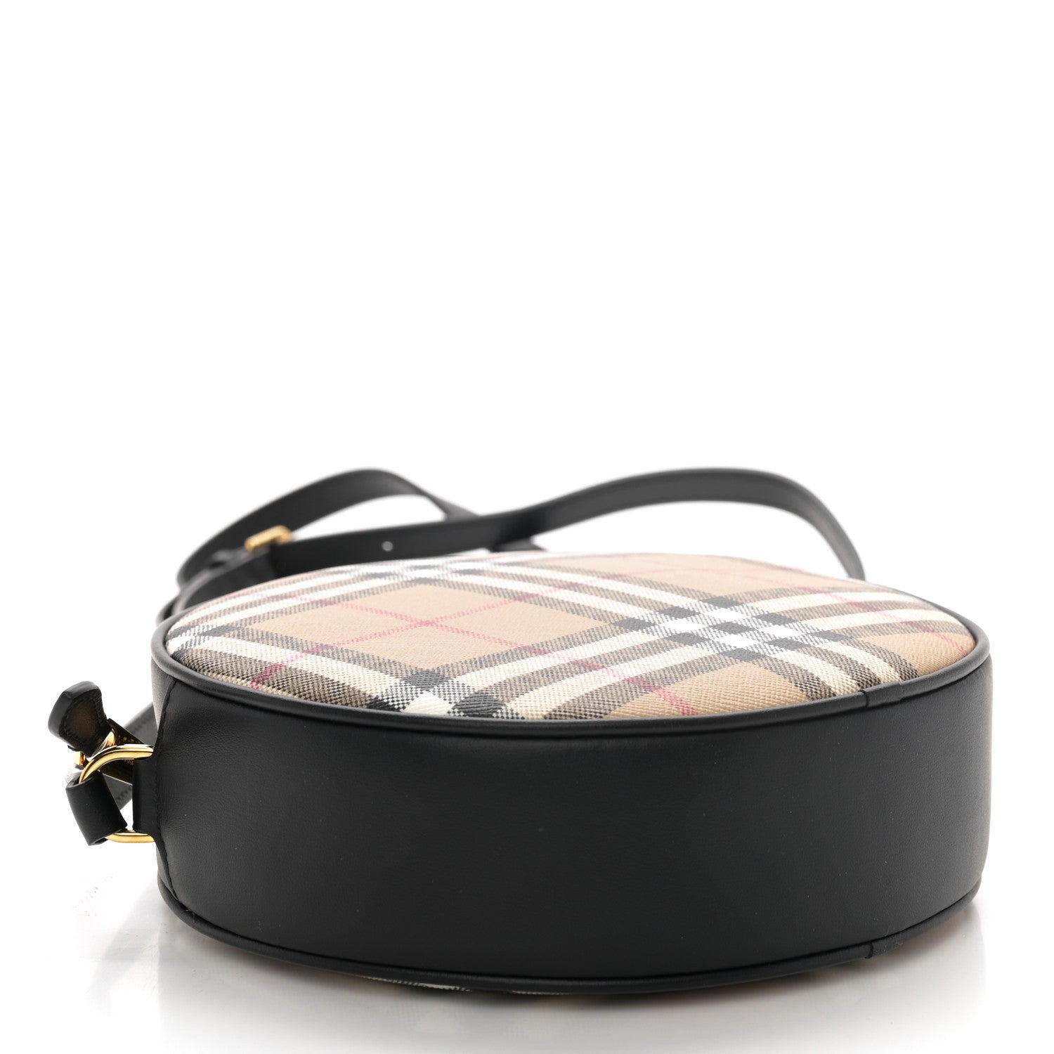 Burberry Vintage Check Canvas Calfskin Louise Bag Archive Beige Black 4 of 9