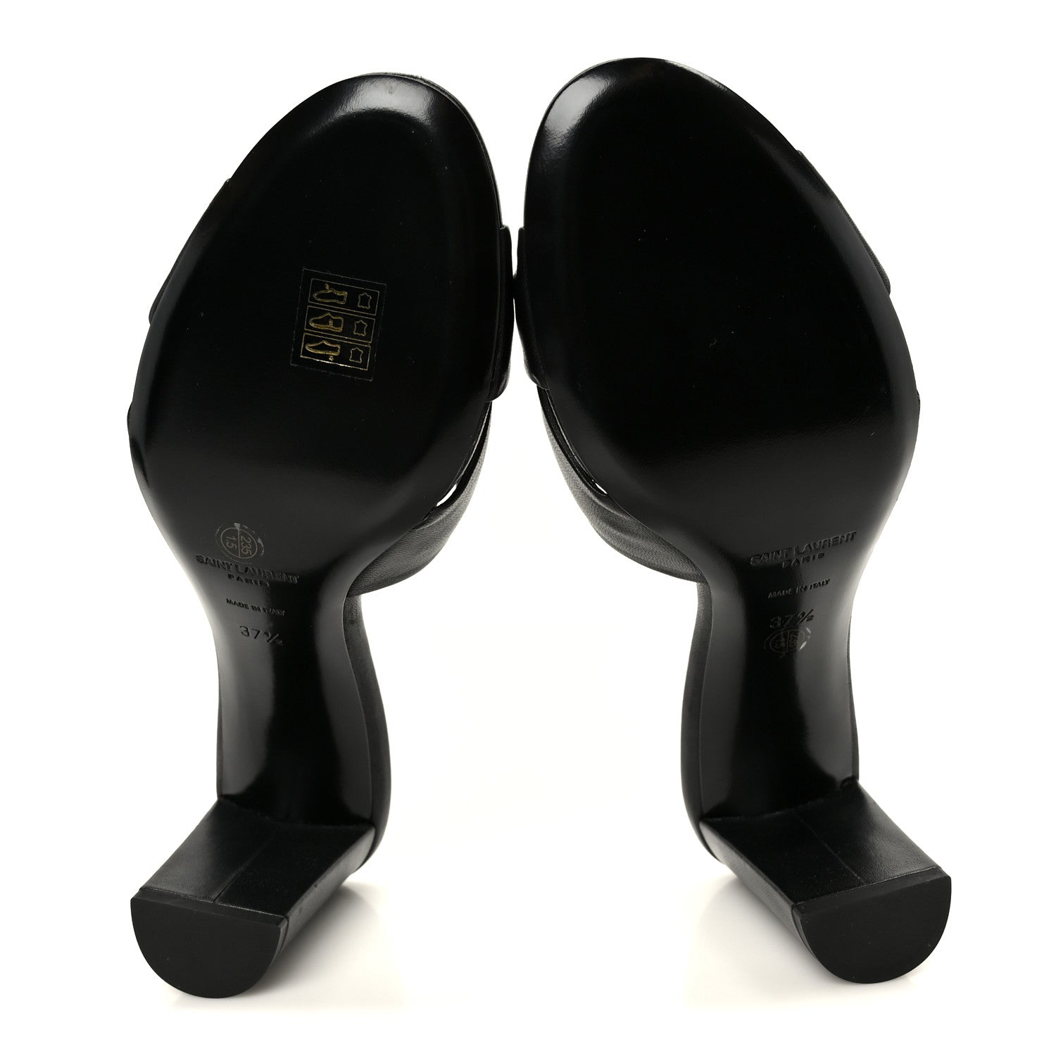Saint Laurent Lambskin Bianca Mules 37.5 Black 6 of 10