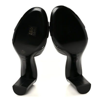 Saint Laurent Lambskin Bianca Mules 37.5 Black 6 of 10