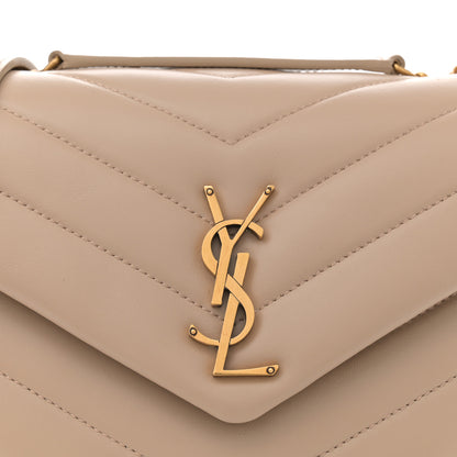 Saint Laurent Calfskin Y Quilted Monogram Small Loulou Chain Satchel Dark Beige 8 of 11