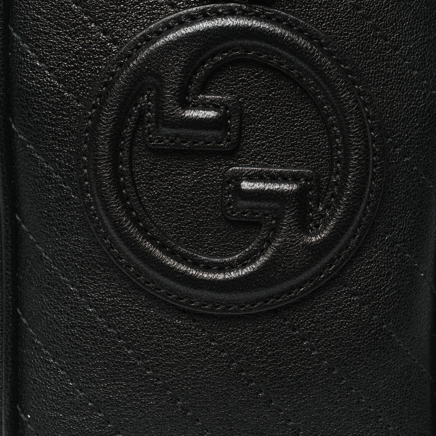 Gucci Sakai Be Green Calfskin Diagonal Stitched Mini Blondie Vertical Shoulder Bag Black 8 of 11