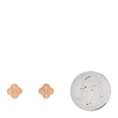 Van Cleef & Arpels 18K Rose Gold Sweet Alhambra Earrings 2 of 5